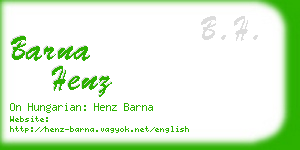 barna henz business card